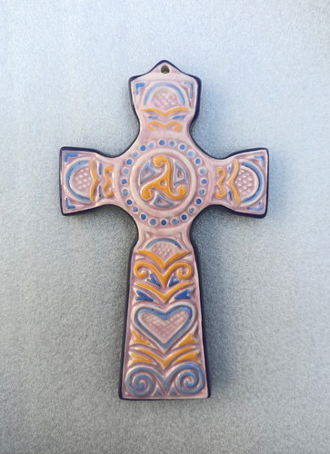 Ancien crucifix faïence - crucifix, en
