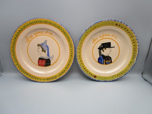Paire assiettes anciennes en - d'assiettes,