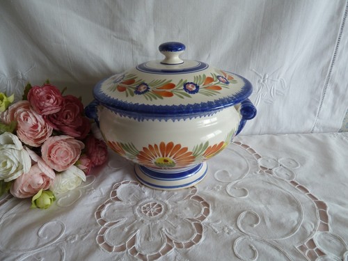 Ancien pot couvert faïence - pot,